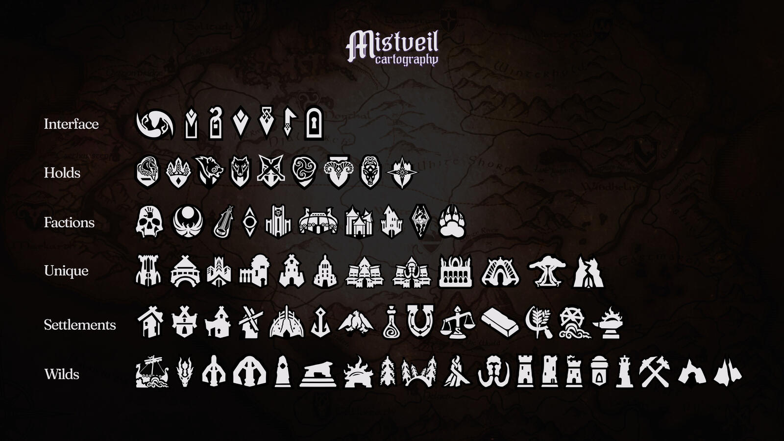 Mistveil Cartography // a complete Skyrim map icon replacement